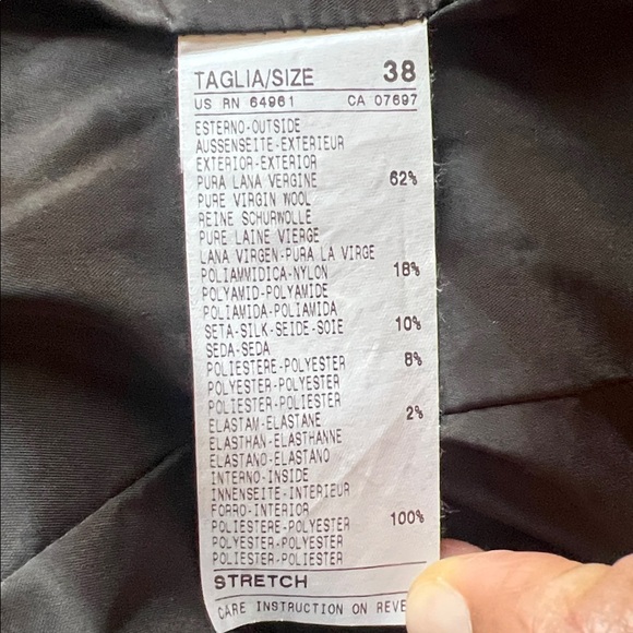 United Colors of Benetton Italian Brown Tweed Wool Silk Tailored Blazer 38 US 4 - Picture 3 of 6